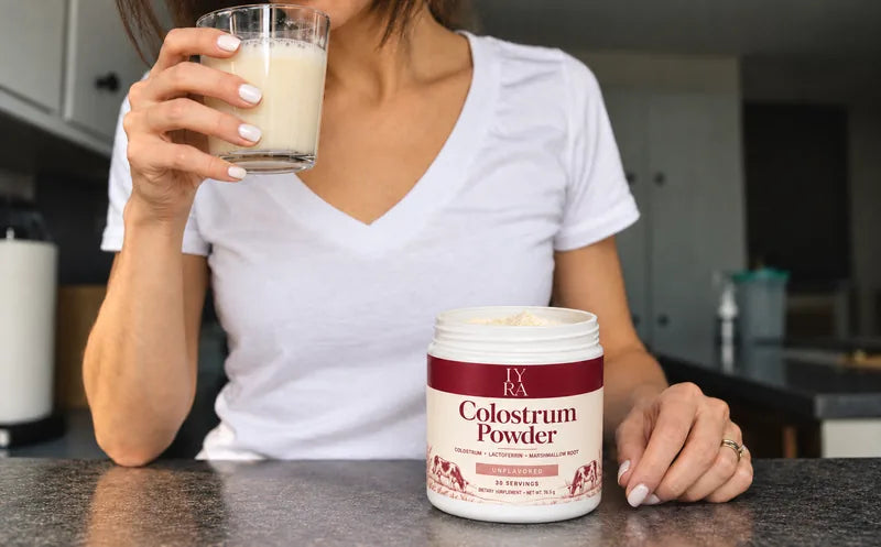 A prepared serving of IYRA Colostrum Powder